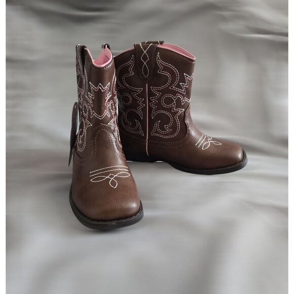 Little Girls Brown Western Cowgirl Boots Size 13 - NWT - Picture 1 of 5